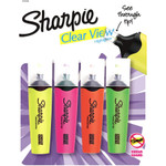 Sharpie Clearview Tank-Style Highlighter, Blade Chisel Tip, Assorted Colors, 4/Set View Product Image