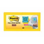 Post-it Notes Super Sticky Full Stick Notes, 3 x 3, Electric Yellow, 25 Sheets/Pad, 12/Pack View Product Image