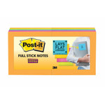 Post-it Notes Super Sticky Full Stick Notes, 3 x 3, Assorted Rio de Janeiro Colors, 25 Sheets/Pad, 16/Pack View Product Image