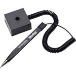 MMF Industries Wedgy Antimicrobial Ballpoint Counter Pen w/Scabbard, 1mm, Blue Ink, Black Barrel View Product Image