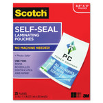 Scotch Self-Sealing Laminating Pouches, 9.5 mil, 9" x 11.5", Gloss Clear, 25/Pack View Product Image