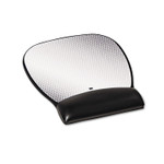 3M Precise Leatherette Mouse Pad w/Wrist Rest, Nonskid Base, 8-3/4 x 9-1/4, Black View Product Image