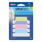Avery Ultra Tabs Repositionable Margin Tabs, 1/5-Cut Tabs, Assorted Pastels, 2.5" Wide, 48/Pack View Product Image