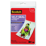 Scotch Self-Sealing Laminating Pouches, 9.5 mil, 4.38" x 6.38", Gloss Clear, 5/Pack View Product Image