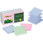 Post-it Greener Notes Recycled Pop-up Notes, 3 x 3, Assorted Helsinki Colors, 100-Sheet, 12/Pack View Product Image