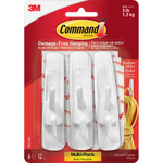 Command General Purpose Hooks Multi-Pack, Medium, 3 lb Cap, White, 6 Hooks and 12 Strips/Pack View Product Image