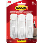 Command General Purpose Hooks Multi-Pack, Large, 5 lb Cap, White, 3 Hooks and 6 Strips/Pack View Product Image