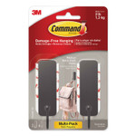 Command Decorative Hooks, Medium, Matte Black, 2 Hook and 4 Strips/Pack View Product Image