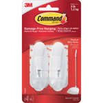 Command General Purpose Wire Hooks, Medium, 3 b Cap, White, 2 Hooks and 4 Strips/Pack View Product Image