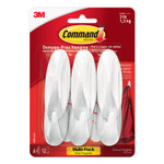 Command Designer Hooks, Plastic, White, 3 lb Cap, 6 Hooks and 12 Strips/Pack View Product Image