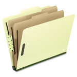 Pendaflex Four-, Six-, and Eight-Section Pressboard Classification Folders, 2 Dividers, Embedded Fasteners, Legal, Apple Green, 10/Box View Product Image