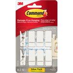 Command Spring Hook, 3/4w x 5/8d x 1 1/2h, White, 8 Hooks/Packs View Product Image