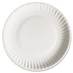 AJM Packaging Corporation White Paper Plates, 9" Diameter, 100/Pack, 10 Packs/Carton View Product Image