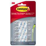 Command Cord Clip, Small, with Adhesive, 0.5"w, Clear, 8/Pack View Product Image