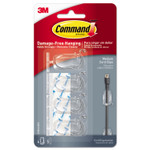 Command Cord Clip, Medium, with Adhesive, 0.63"w, Clear, 4/Pack View Product Image