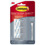 Command Cord Clip, Flat; with Adhesive, 0.75"w, Clear, 4/Pack View Product Image