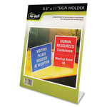 NuDell Clear Plastic Sign Holder, Stand-Up, Slanted, 8 1/2 x 11 View Product Image