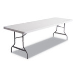 Alera Resin Rectangular Folding Table, Square Edge, 96w x 30d x 29h, Platinum View Product Image