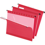 Pendaflex Colored Reinforced Hanging Folders, Letter Size, 1/5-Cut Tab, Red, 25/Box View Product Image