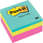 Post-it Notes Original Cubes, 3 x 3, Aqua Wave, 400-Sheet View Product Image