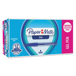 Paper Mate Retractable Gel Pen, Bold 1mm, Blue Ink, Translucent Blue Barrel, Dozen View Product Image