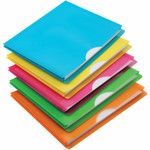 Pendaflex Glow Poly File Jacket, Straight Tab, Letter Size, Assorted Colors, 5/Pack View Product Image