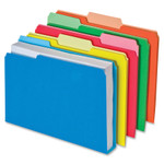 Pendaflex Double Stuff File Folders, 1/3-Cut Tabs, Letter Size, Assorted, 50/Pack View Product Image