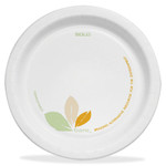 Dart Bare Paper Eco-Forward Dinnerware, 6" Plate, Green/Tan, 500/Carton View Product Image