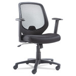 OIF Swivel/Tilt Mesh Mid-Back Chair, Supports up to 250 lbs., Black Seat/Black Back, Black Base View Product Image