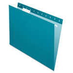 Pendaflex Colored Hanging Folders, Letter Size, 1/5-Cut Tab, Teal, 25/Box View Product Image