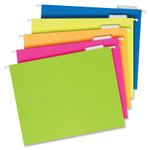 Pendaflex Glow Hanging File Folders, Letter Size, 1/5-Cut Tab, Assorted, 25/Box View Product Image