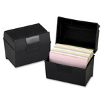 Oxford Plastic Index Card File, 400 Capacity, 6 1/2w x 4 7/8d, Black View Product Image
