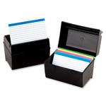Oxford Plastic Index Card File, 500 Capacity, 8 5/8w x 6 3/8d, Black View Product Image