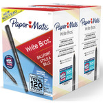 Paper Mate Write Bros. Stick Ballpoint Pen, Medium 1 mm, Black Ink/Barrel, 120/Pack View Product Image