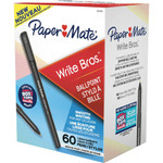 Paper Mate Write Bros. Stick Ballpoint Pen Value Pack, 1mm, Black Ink/Barrel, 60/Pack View Product Image