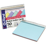 Oxford Spiral Index Cards, 4 x 6, 50 Cards, Assorted Colors View Product Image