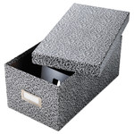 Oxford Reinforced Board Card File, Lift-Off Cover, Holds 1,200 4 x 6 Cards, Black/White View Product Image