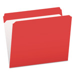 Pendaflex Double-Ply Reinforced Top Tab Colored File Folders, Straight Tab, Letter Size, Red, 100/Box View Product Image