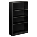 Alera Steel Bookcase, 4-Shelf, 34.5"w x 12.63"d x 59"h, Black View Product Image