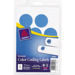 Avery Printable Self-Adhesive Removable Color-Coding Labels, 1.25" dia., Light Blue, 8/Sheet, 50 Sheets/Pack, (5496) View Product Image