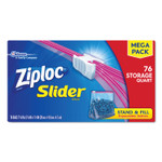 Ziploc Slider Storage Bags, 1 qt, 5.88" x 7.88", Clear, 9/Carton View Product Image