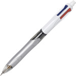 BIC 4-Color 3 + 1 Multi-Color Ballpoint Pen/Pencil, Retractable, 1 mm Pen/0.7 mm Pencil, Black/Blue/Red Ink, Gray/White Barrel View Product Image