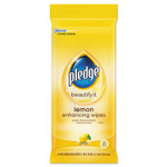 Pledge Lemon Scent Wet Wipes, Cloth, 7 x 10, White, 24/Pack View Product Image