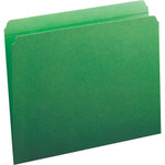Smead Reinforced Top Tab Colored File Folders, Straight Tab, Letter Size, Green, 100/Box View Product Image