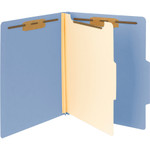 Smead Colored Top Tab Classification Folders, 1 Divider, Letter Size, Blue, 10/Box View Product Image