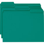 Smead Reinforced Top Tab Colored File Folders, 1/3-Cut Tabs, Letter Size, Teal, 100/Box View Product Image