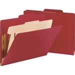 Smead Colored Top Tab Classification Folders, 1 Divider, Letter Size, Red, 10/Box View Product Image