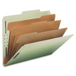 Smead 100% Recycled Pressboard Classification Folders, 3 Dividers, Letter Size, Gray-Green, 10/Box View Product Image