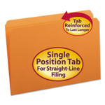 Smead Reinforced Top Tab Colored File Folders, Straight Tab, Legal Size, Orange, 100/Box View Product Image