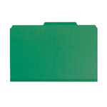 Smead 6-Section Pressboard Top Tab Pocket-Style Classification Folders with SafeSHIELD Fasteners, 2 Dividers, Legal, Green, 10/BX View Product Image
